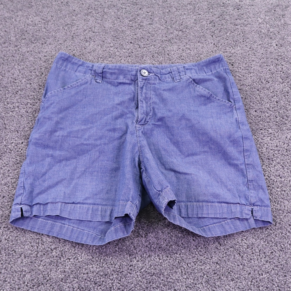 Lee Shorts Womens 30 Blue Regular Fit Mid Rise Denim Chambray Casual Summer